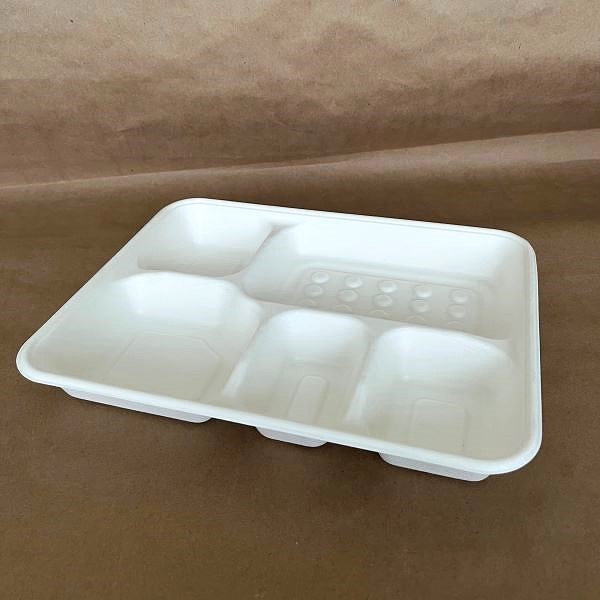 Sugarcane 5 Compartment Tray 200cs