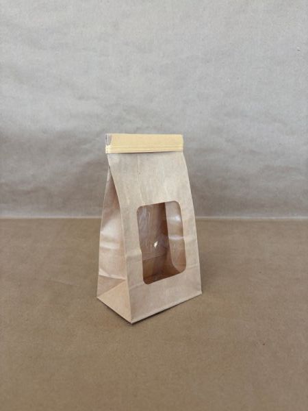 1/2lb Window Kraft Tin Tie Bag PLA Lined  1000cs