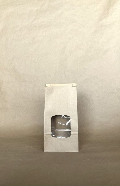 1lb/16oz. Kraft PLA Lined Window Tin Tie Bag 