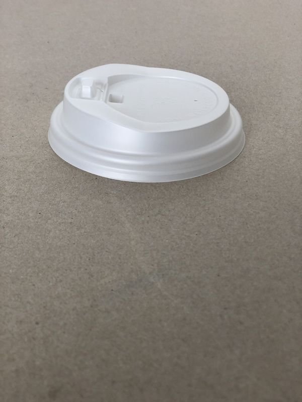 White Compostable Travel Hot Cup Lid 10-20 oz 1000/cs