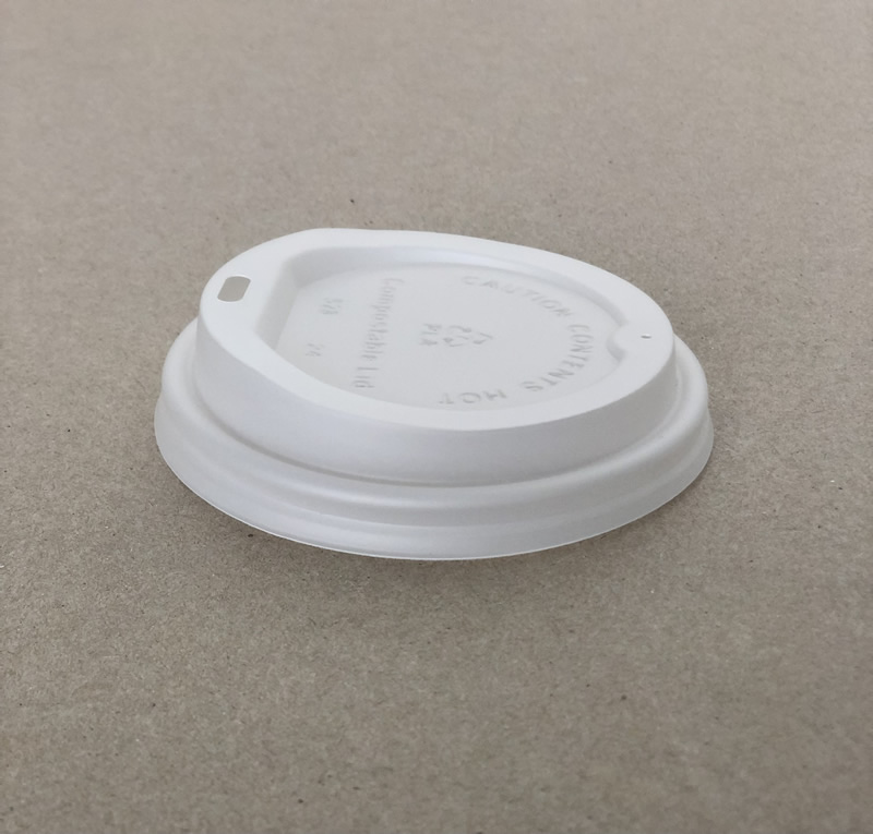 10-20 oz White Compostable Hot Cup Lid